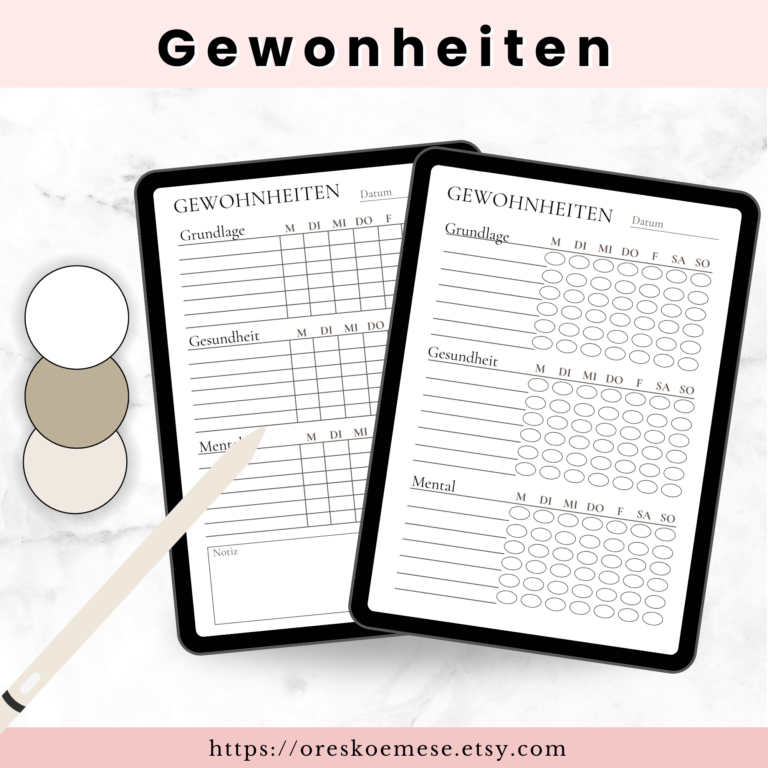 Wöchentlicher Habit Tracker Printable Habit Tracker Vorlage Routine Tracker 7 Tage Habit Challenge Sofort Download daily habit tracker pdf